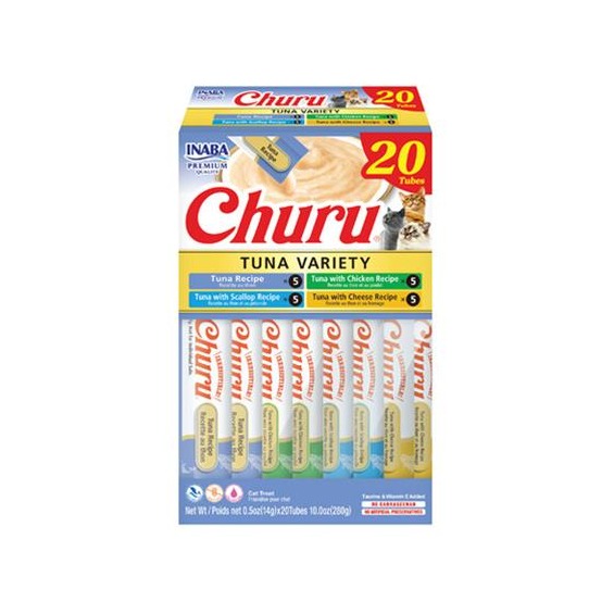 Pamlsok Inaba Churu cat Tuniak 4 príchute 20 túb 280 g